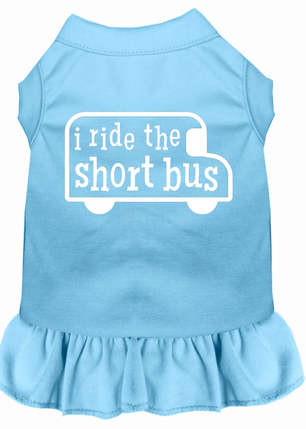 I Ride The Short Bus Screen Print Dress Baby Blue Med