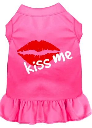 Kiss Me Screen Print Dress Bright Pink Xl