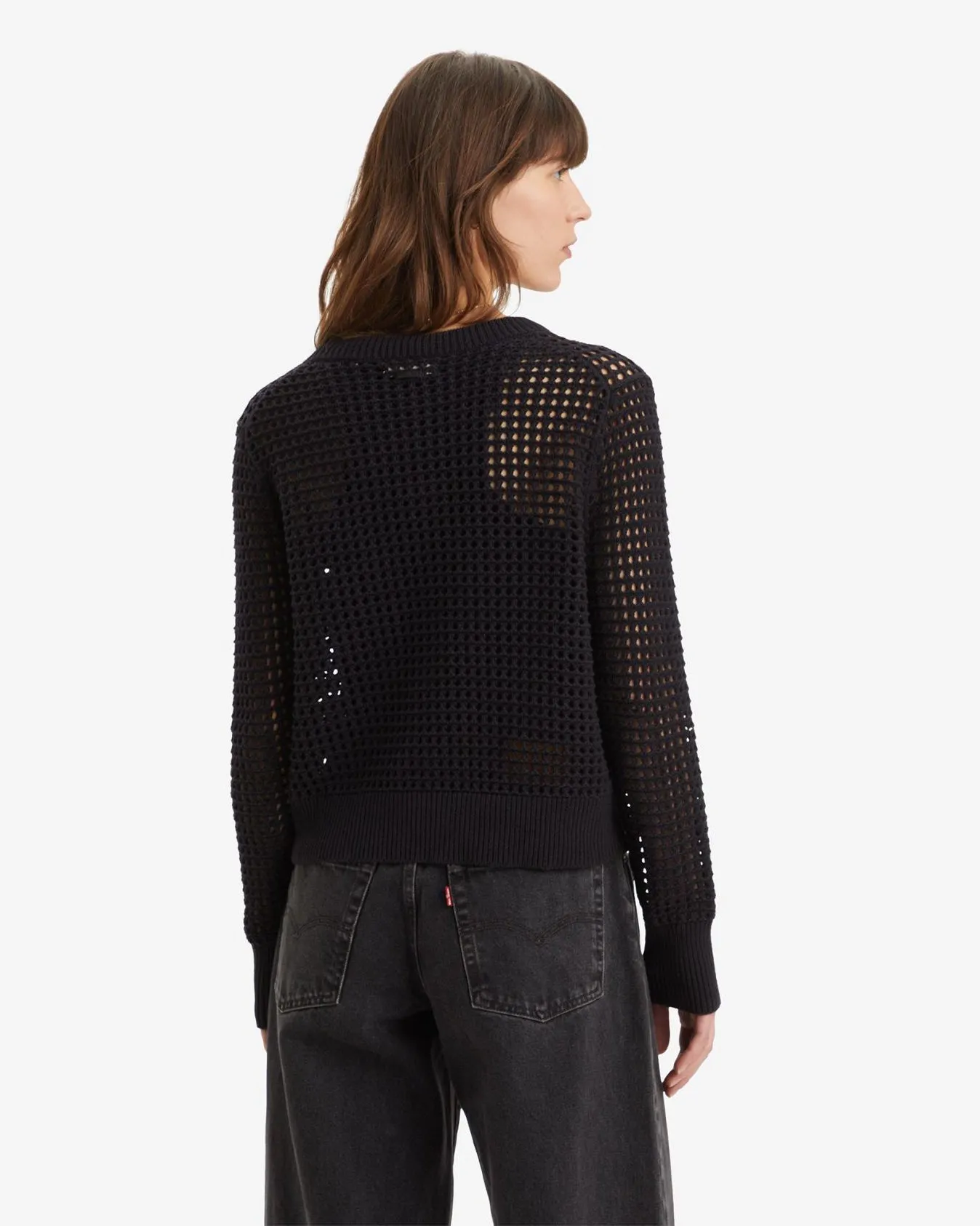 Levi's® Womens Superbloom Crochet Sweater - Caviar
