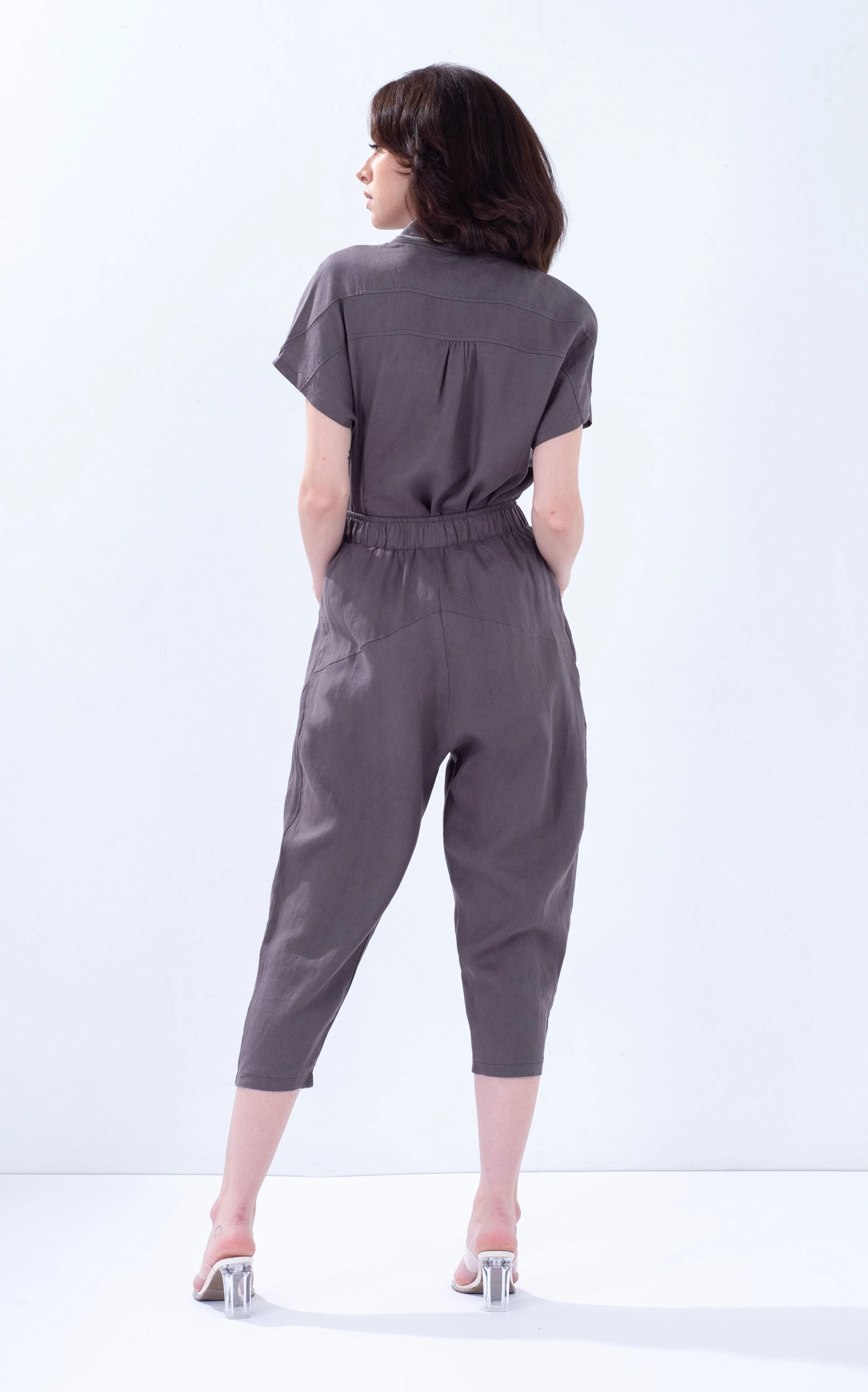 Linen Tapered Baggy Pants