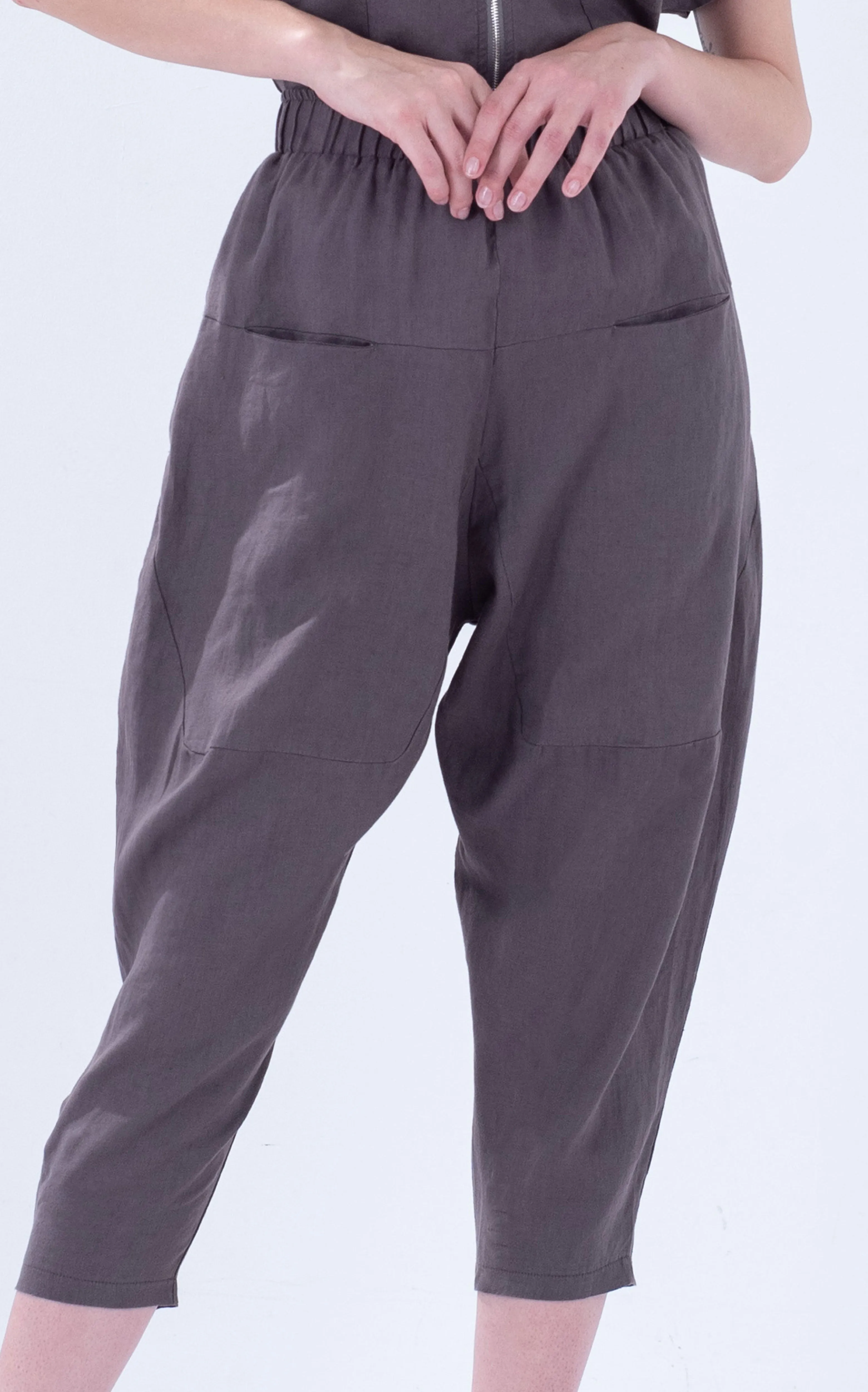 Linen Tapered Baggy Pants