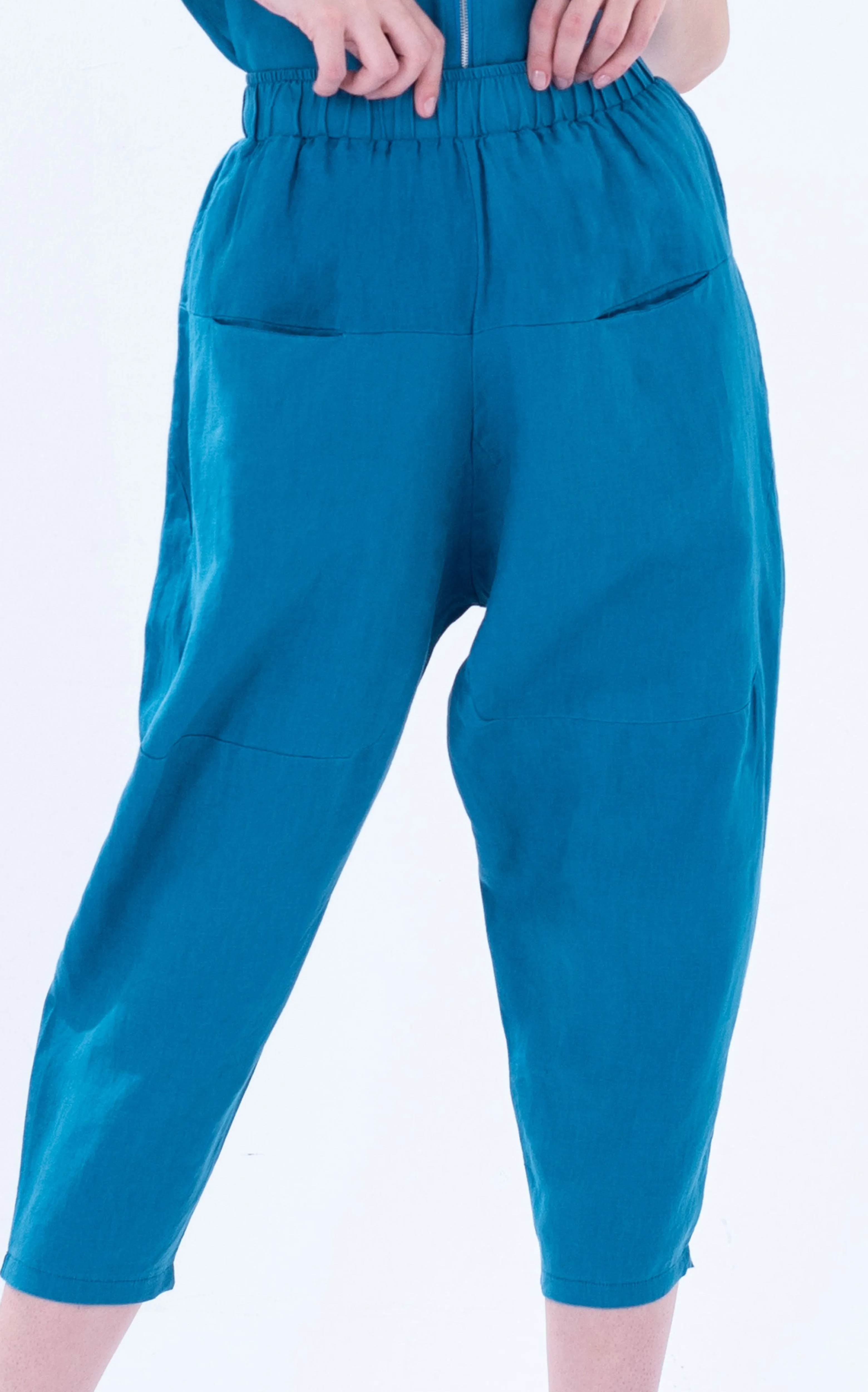 Linen Tapered Baggy Pants