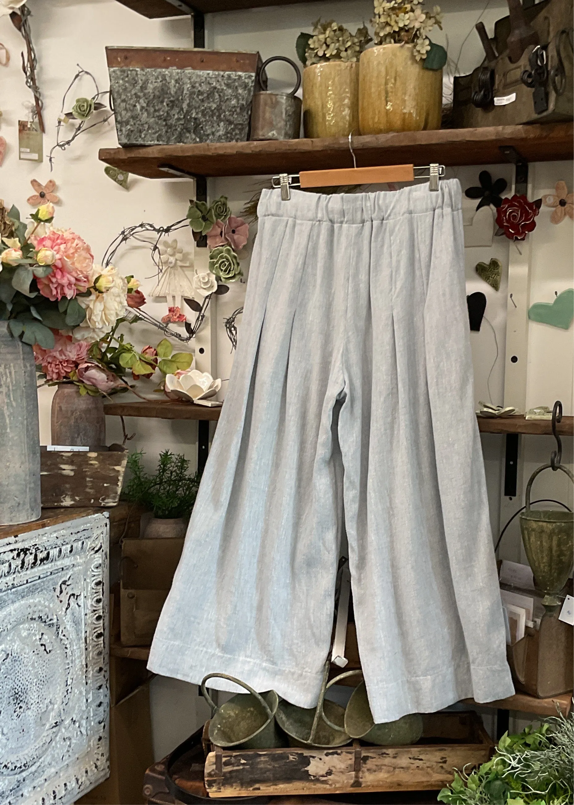 Lite weight Wool Pocket Pants PALE BLUE