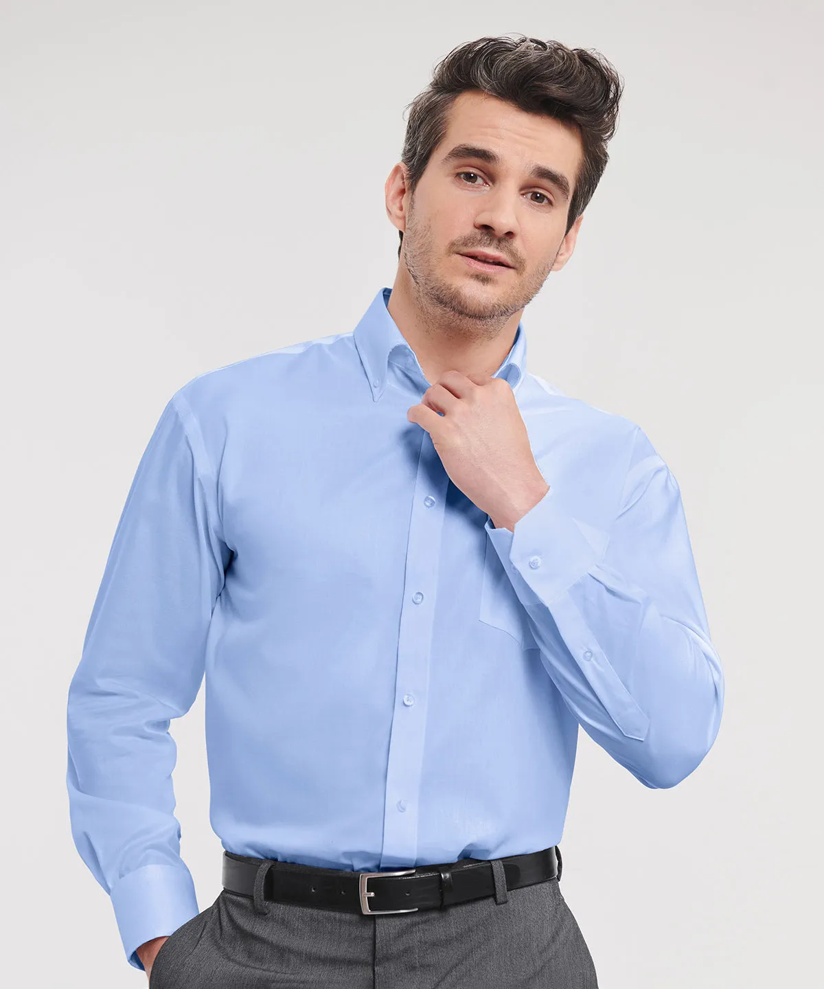 Long sleeve ultimate non-iron shirt | Bright Sky