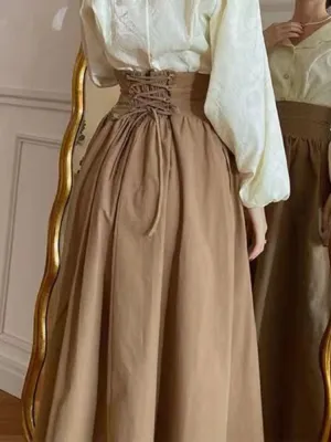 LVSANW Winter Dark Brown Vintage Skirt Women Harajuku Pocket Elegant Long Skirts Female Korean Fashion Designer Y2k Casual Skirts 2024