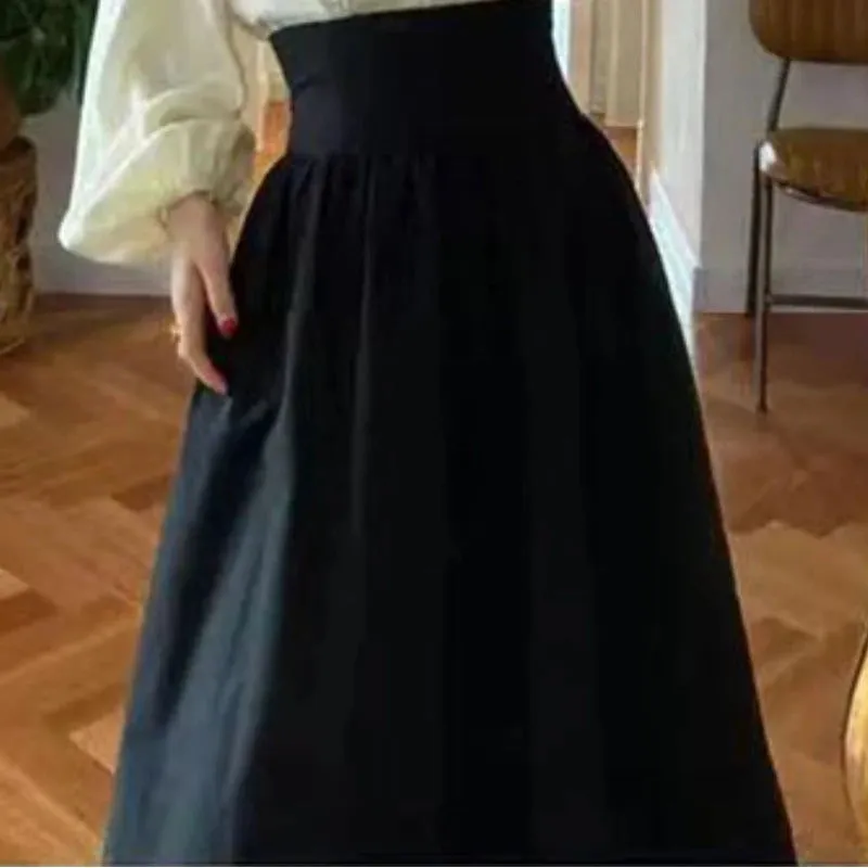 LVSANW Winter Dark Brown Vintage Skirt Women Harajuku Pocket Elegant Long Skirts Female Korean Fashion Designer Y2k Casual Skirts 2024