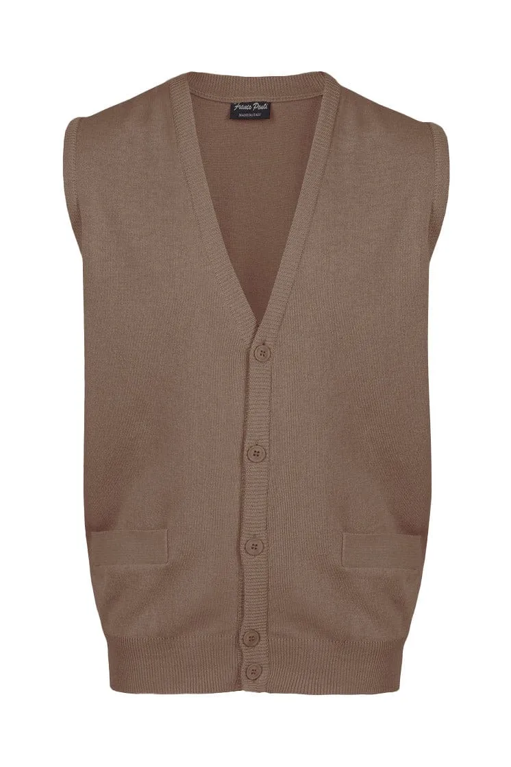 Medium Weight Merino Wool Cardigan - Taupe