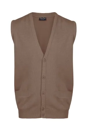 Medium Weight Merino Wool Cardigan - Taupe