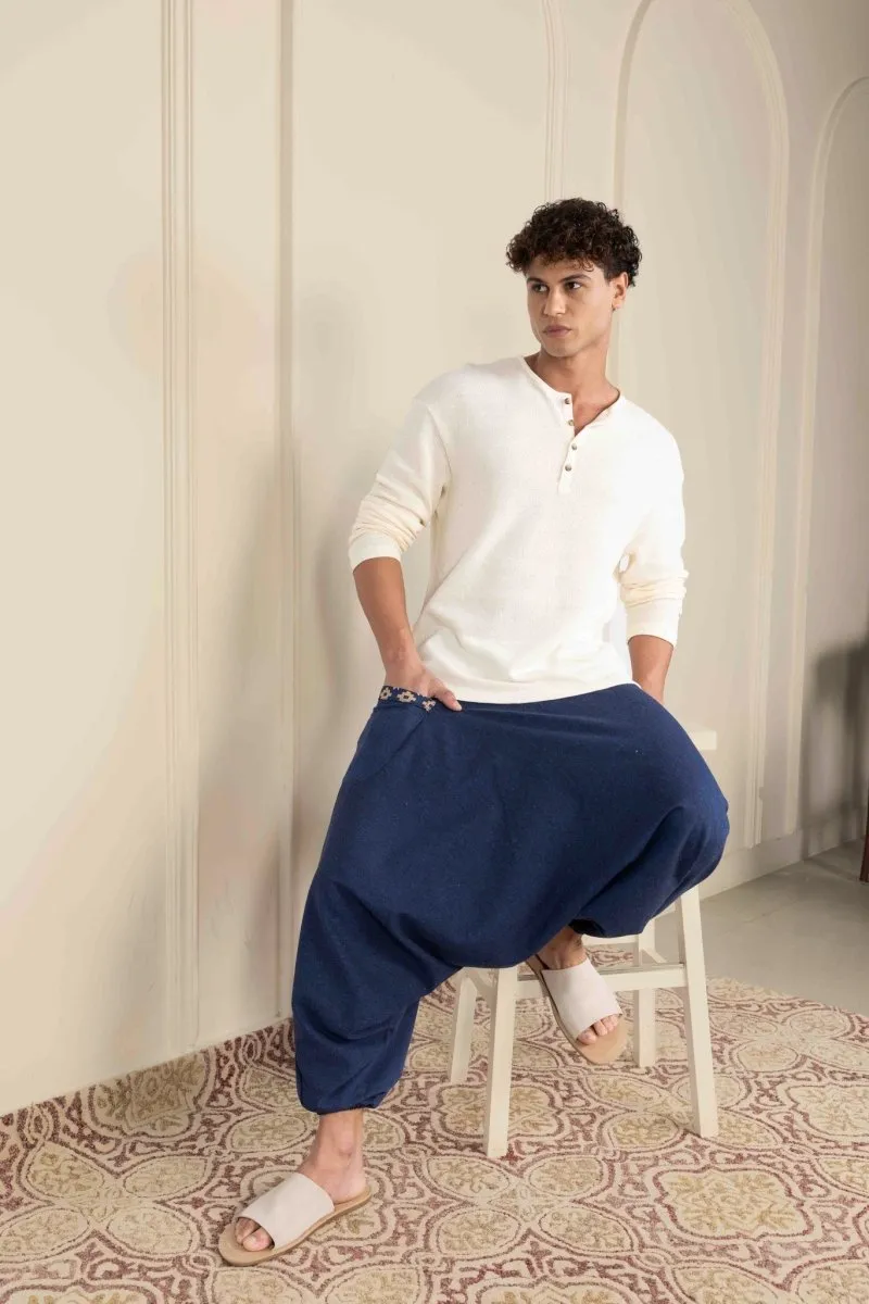 Men's Aladdin Harem Pants | Dark Blue