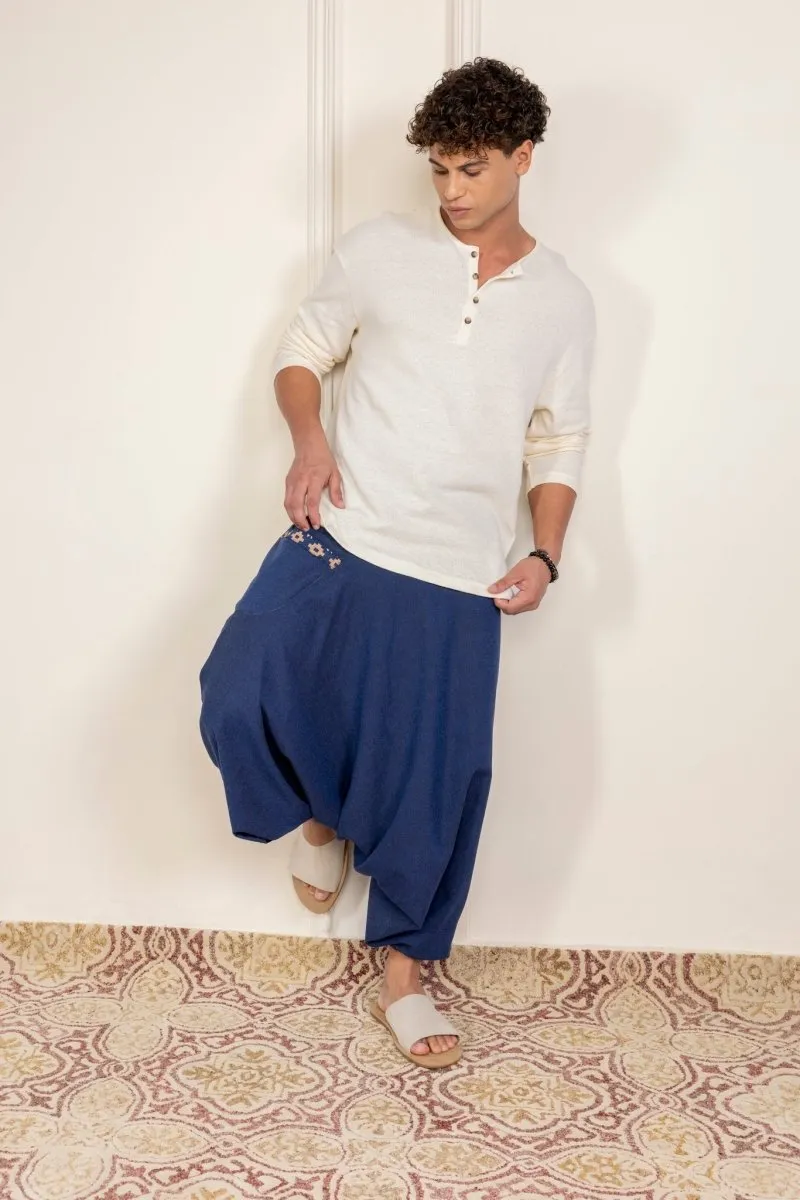 Men's Aladdin Harem Pants | Dark Blue