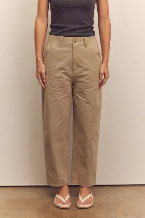 Mid-rise cotton trousers