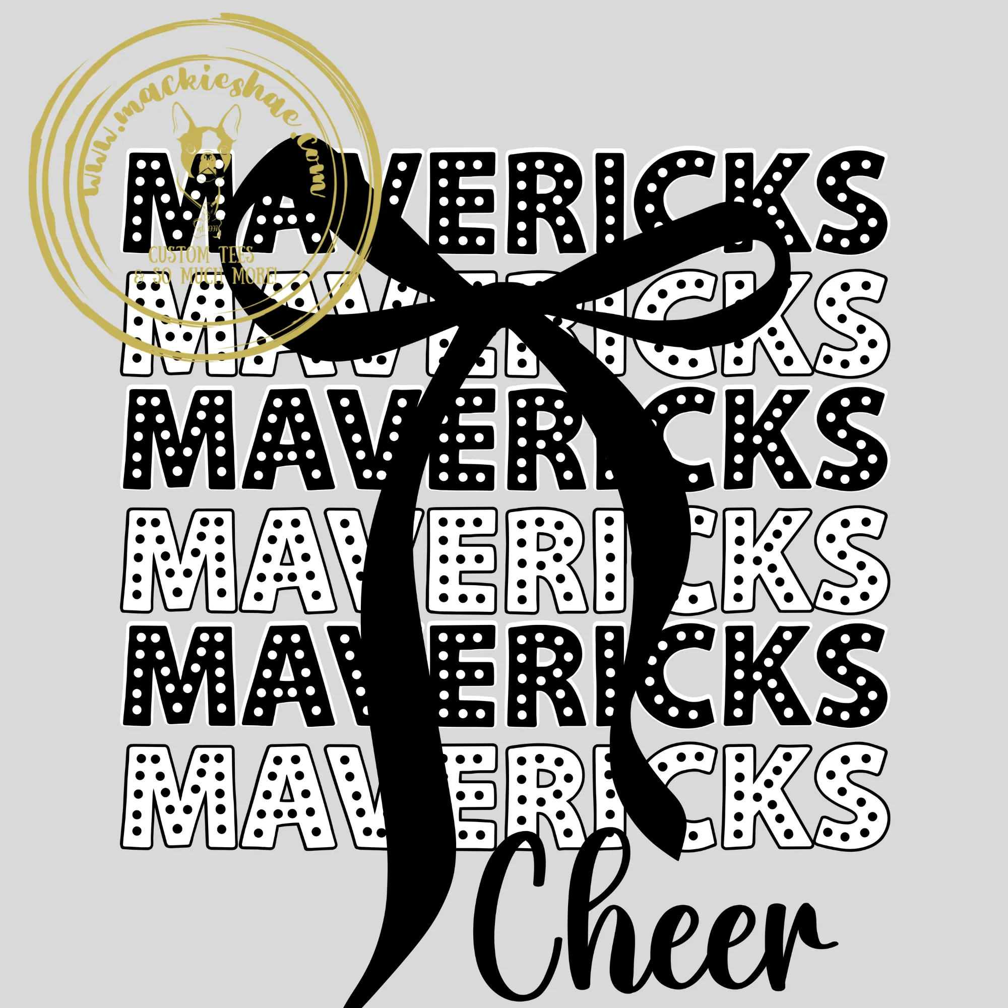 MSHS Cheer- Mavericks Polka Dot with Bow Grey Gear
