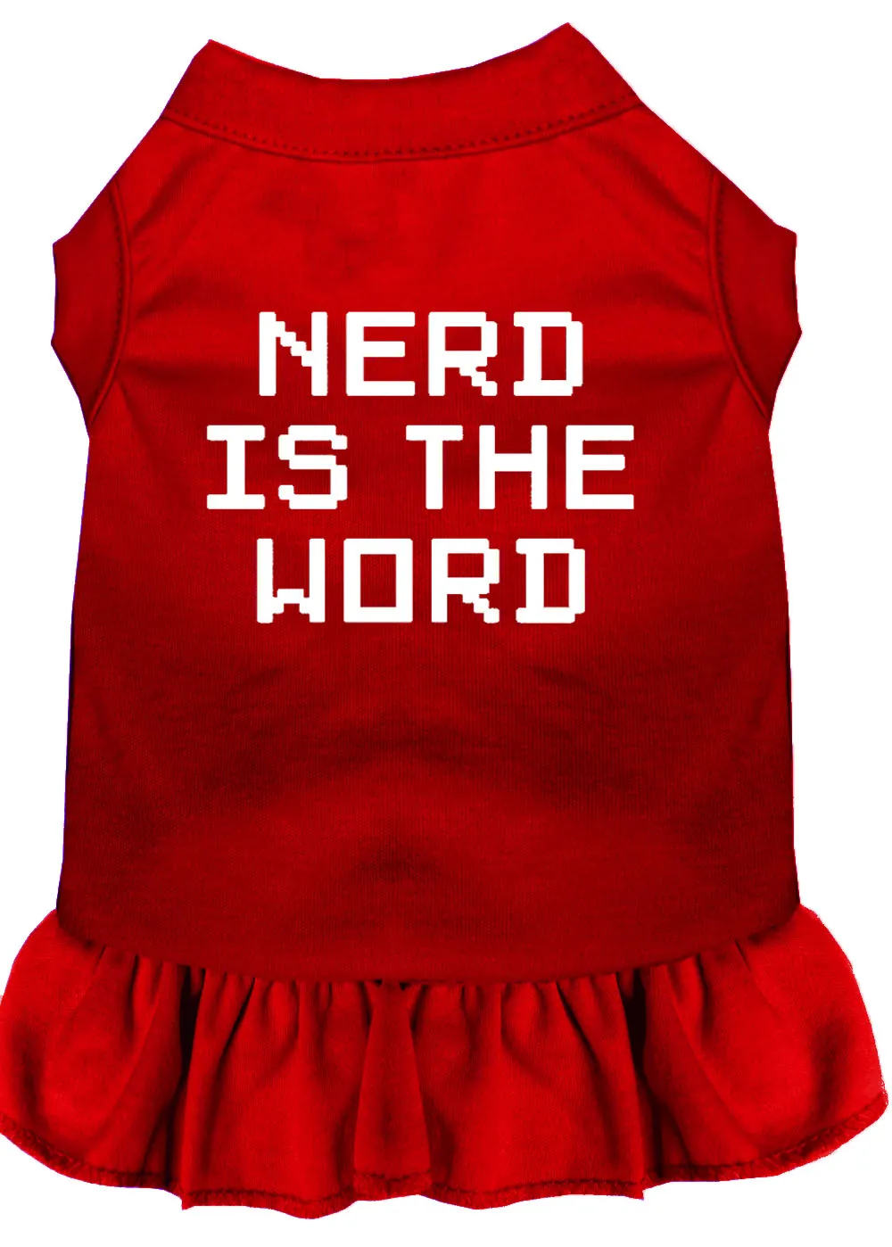Nerd Is The Word Screen Print Dress Red Xl
