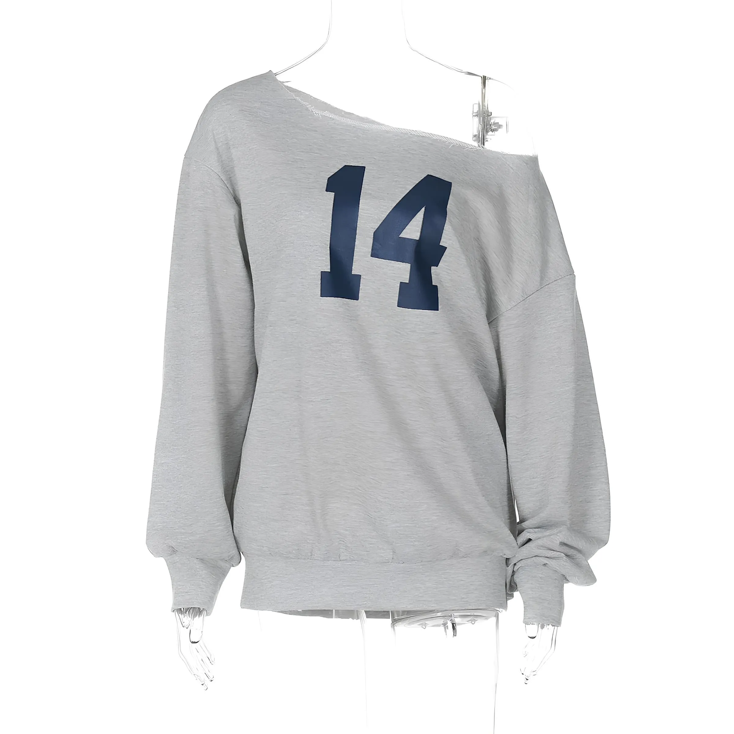 One-Shoulder Letter Print Sweatshirt  Casual & Trendy Streetwear