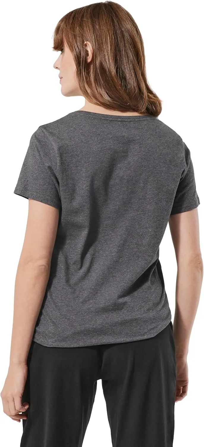 Pact Women's Organic Cotton Softspun Standard Fit Crew Neck T-Shirt, Pack of 5