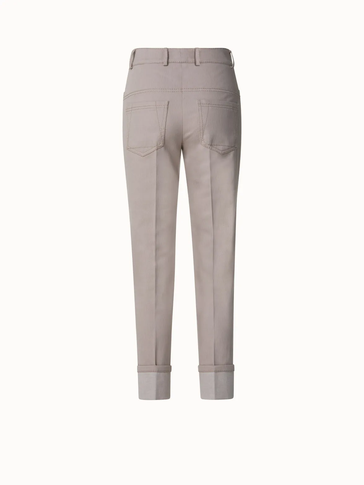 Pants In Cotton Denim With Pockets