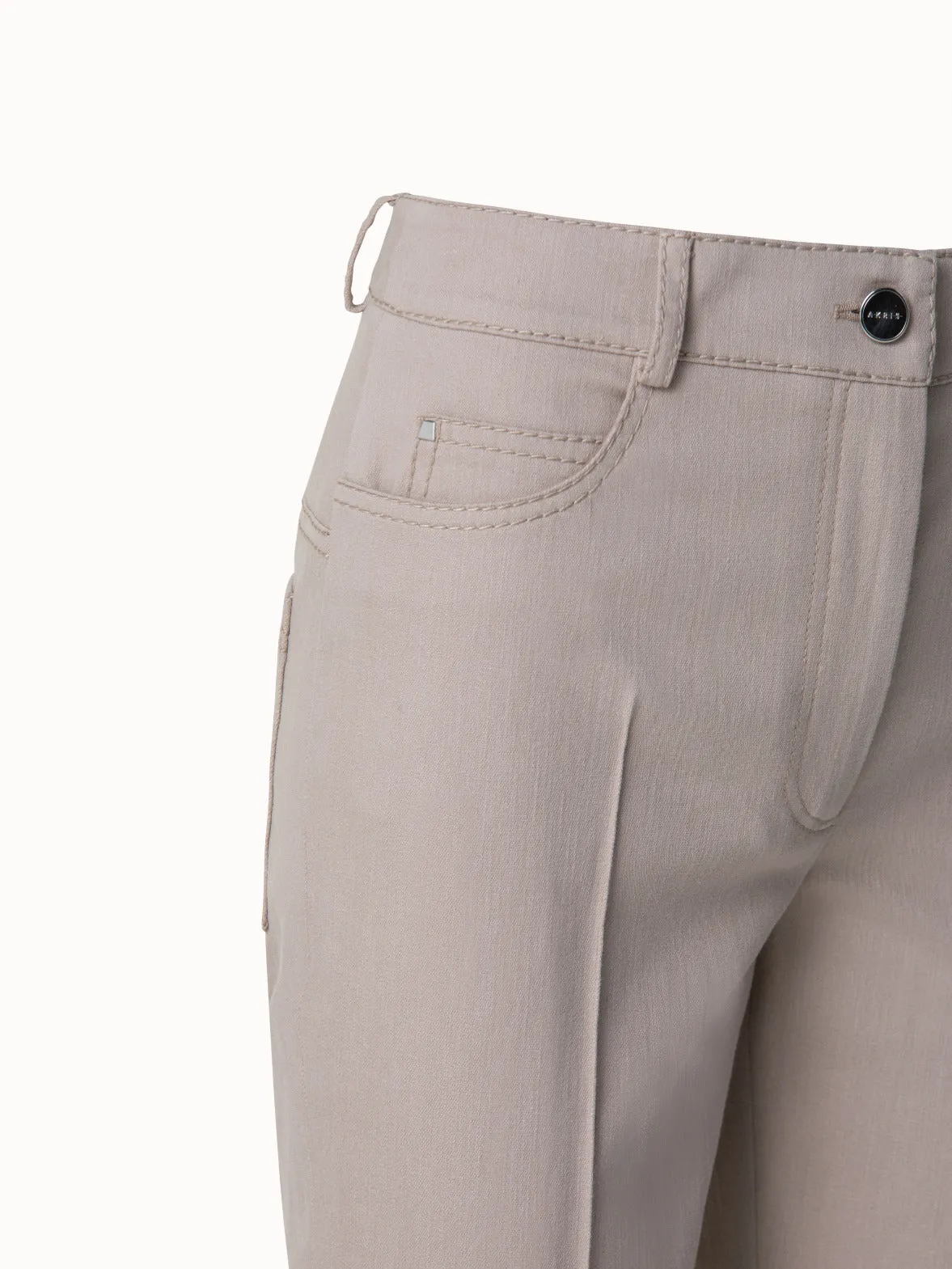 Pants In Cotton Denim With Pockets