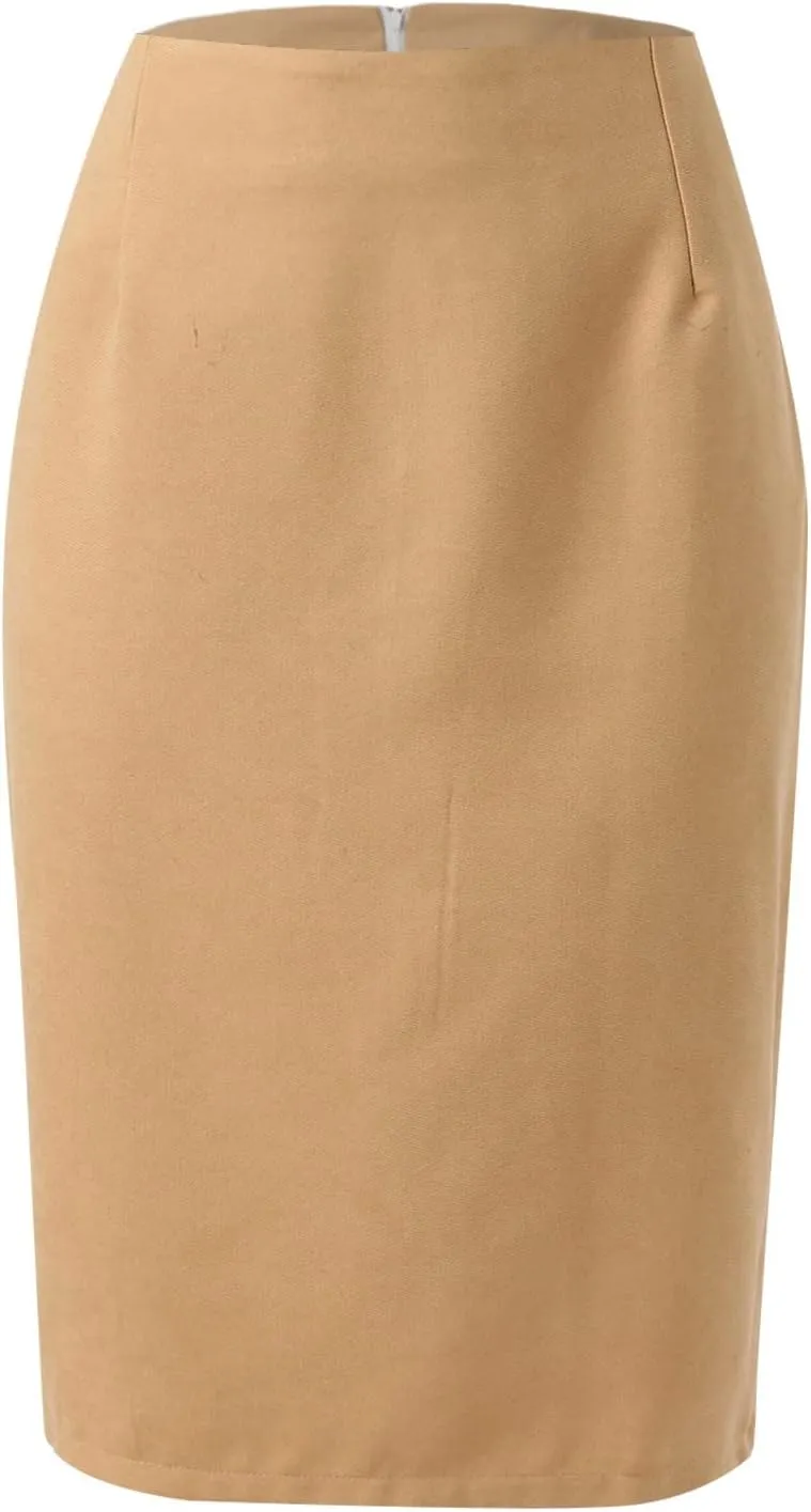 Plaid Midi Skirts for Women 2024 Fall Winter Pencil Bodycon with Slit High Waist Cute Skirt