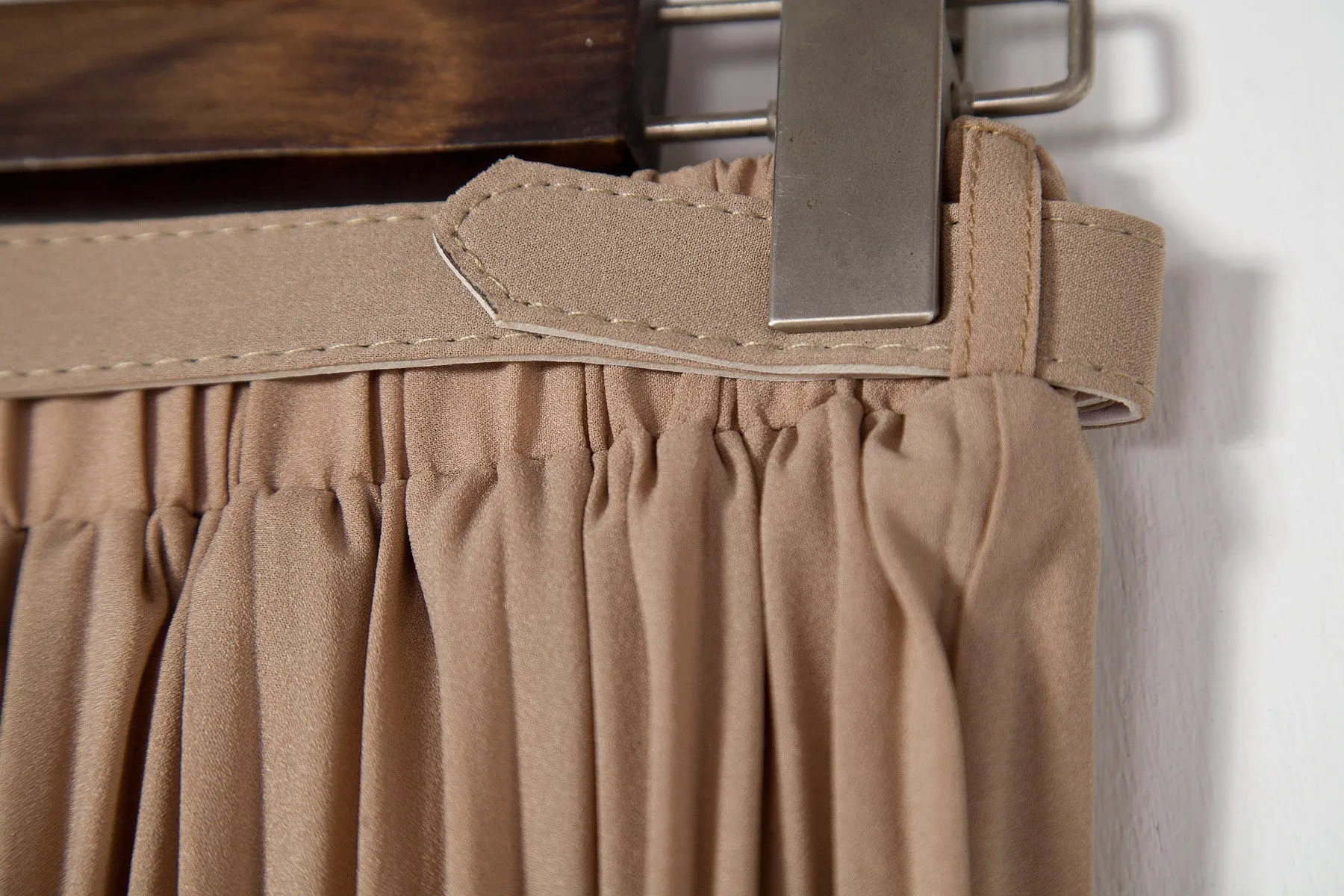 Pure Color Chiffon Pleated Big Long Skirt