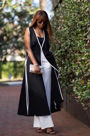 "Alina" Black and White Pants Set