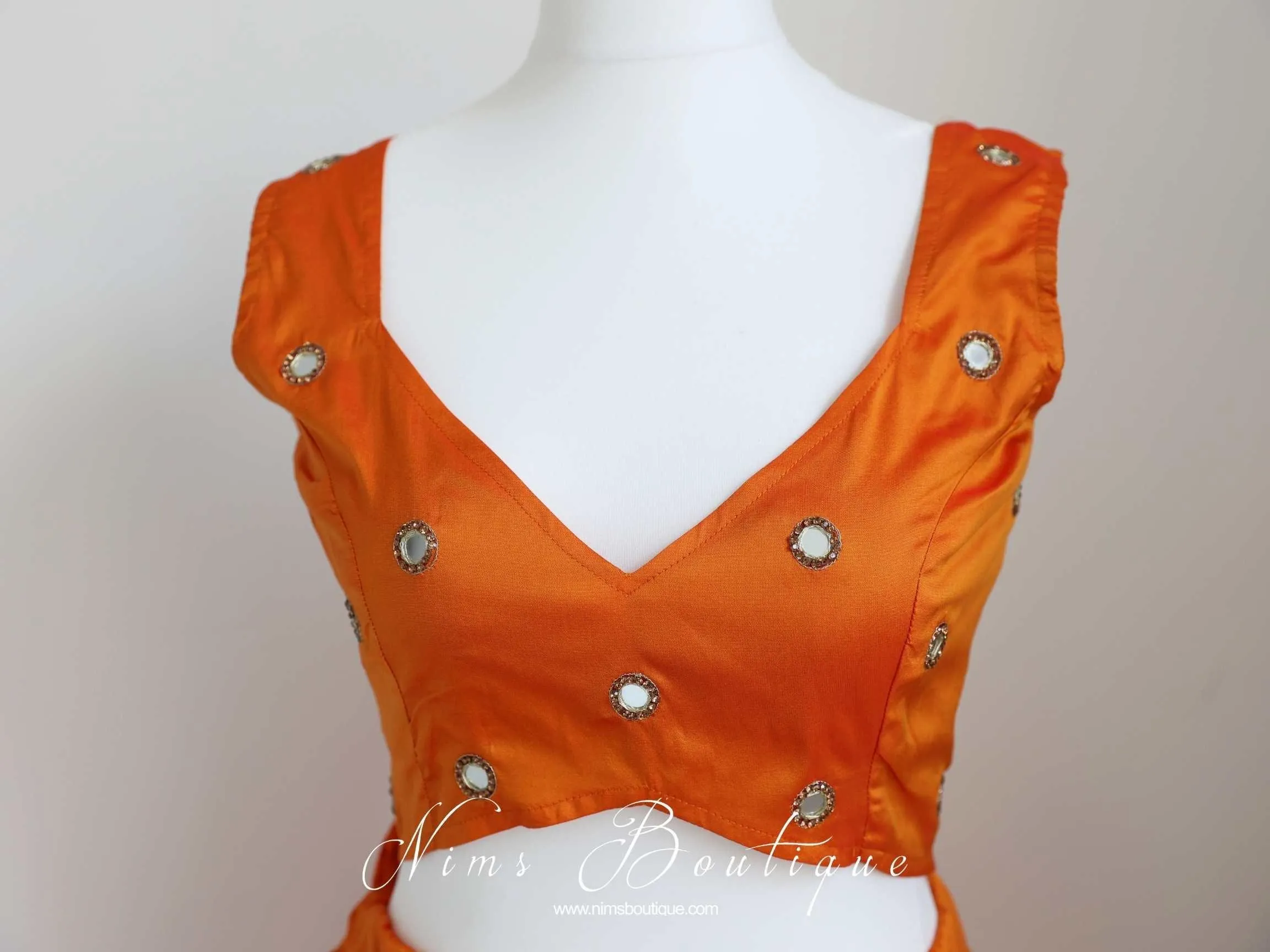 Rani Orange Luxury Silk Mirror Blouse (size 4-18)