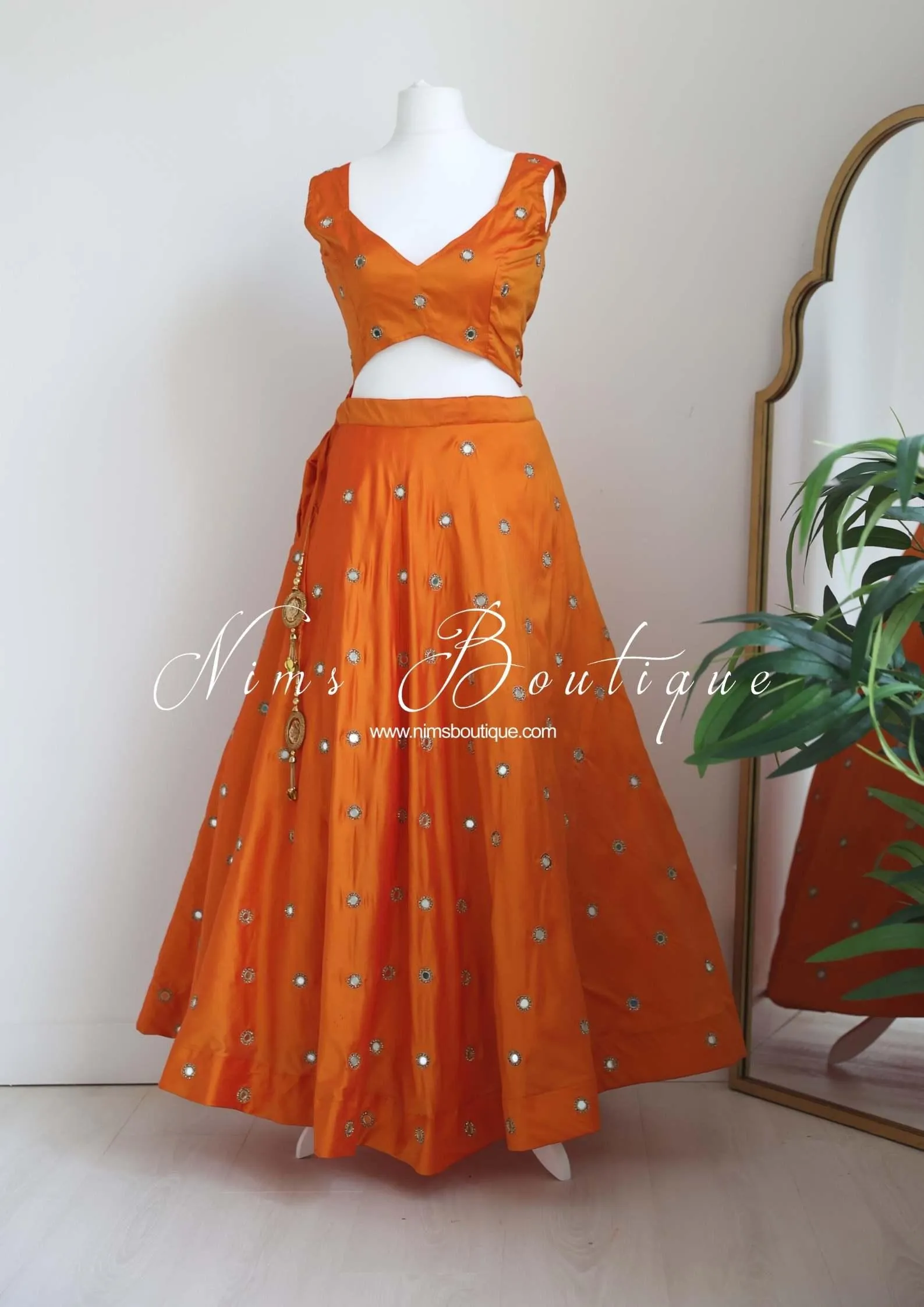 Rani Orange Luxury Silk Mirror Blouse (size 4-18)