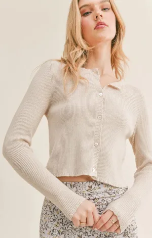 SAGE THE LABEL Alexa Scallop Hem Cardigan
