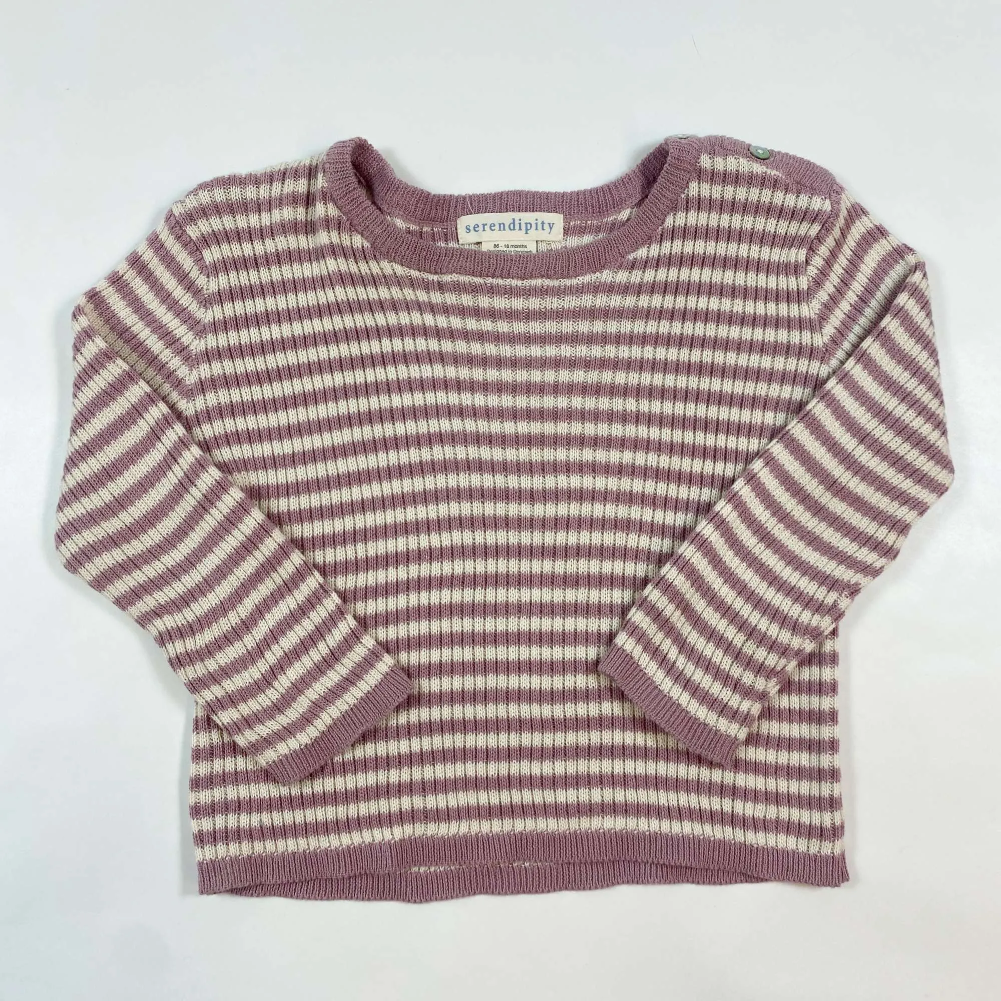 Serendipity Organics soft purple striped knit sweater 86/18M