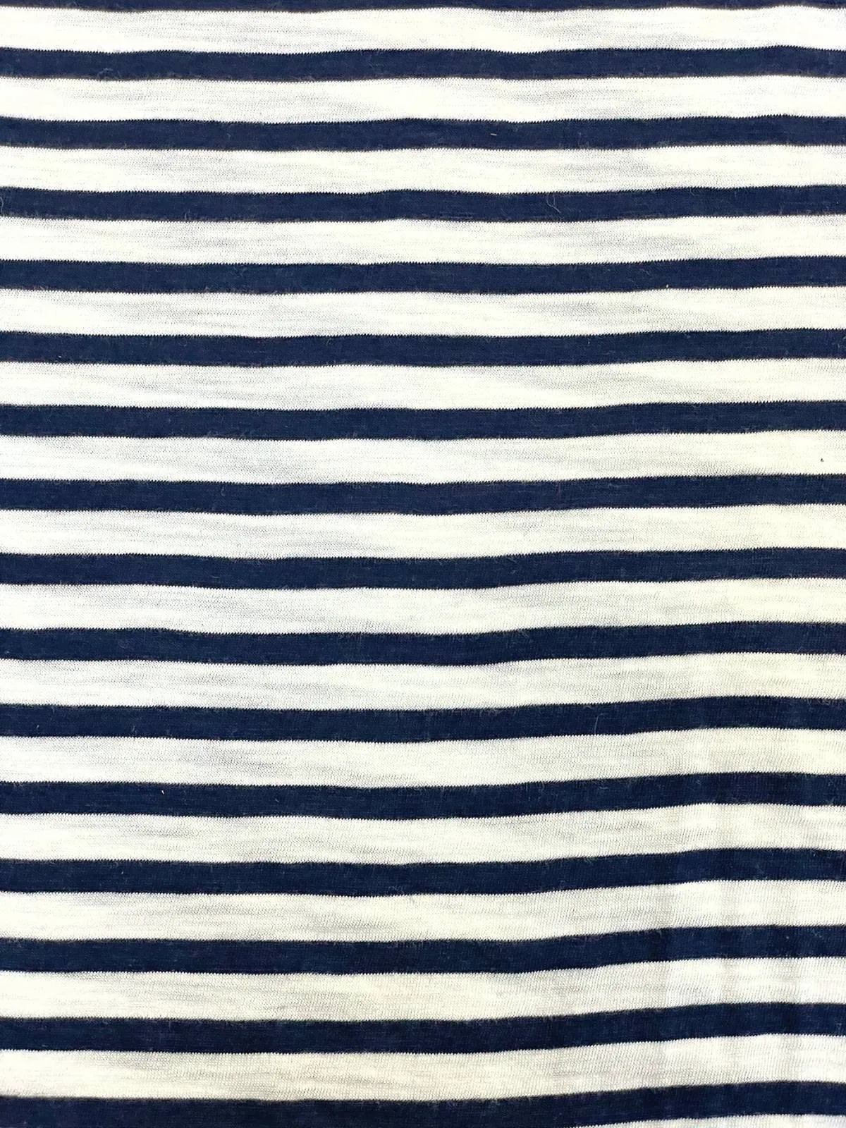 Siberia Stripe Cotton L/S Tee - Navy/White