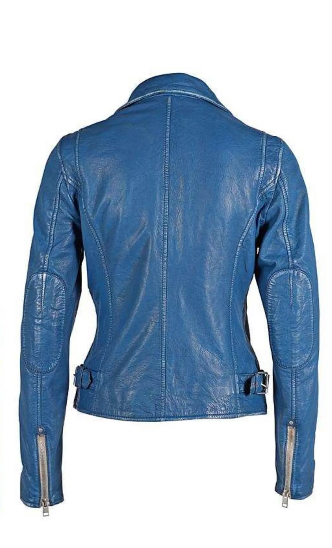 Sofia 4  Leather Jacket - Atlantic Blue
