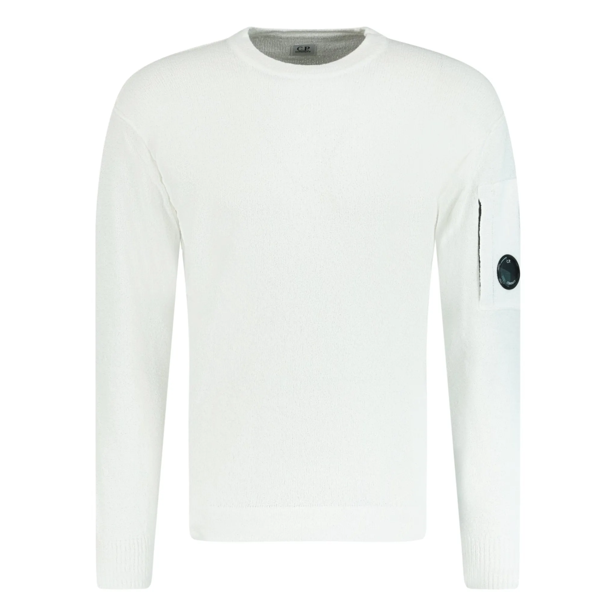 Sponge Knit Arm Lens Sweatshirt White