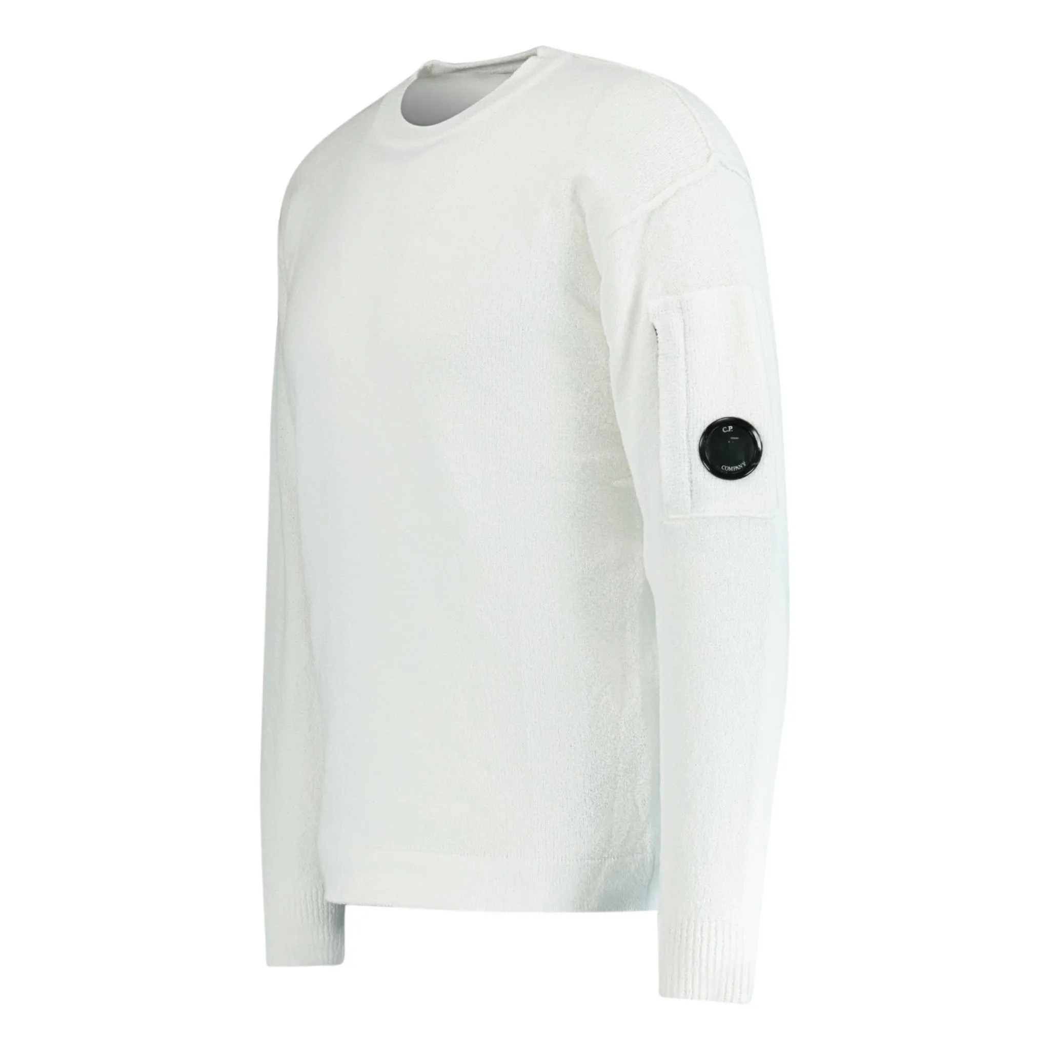 Sponge Knit Arm Lens Sweatshirt White