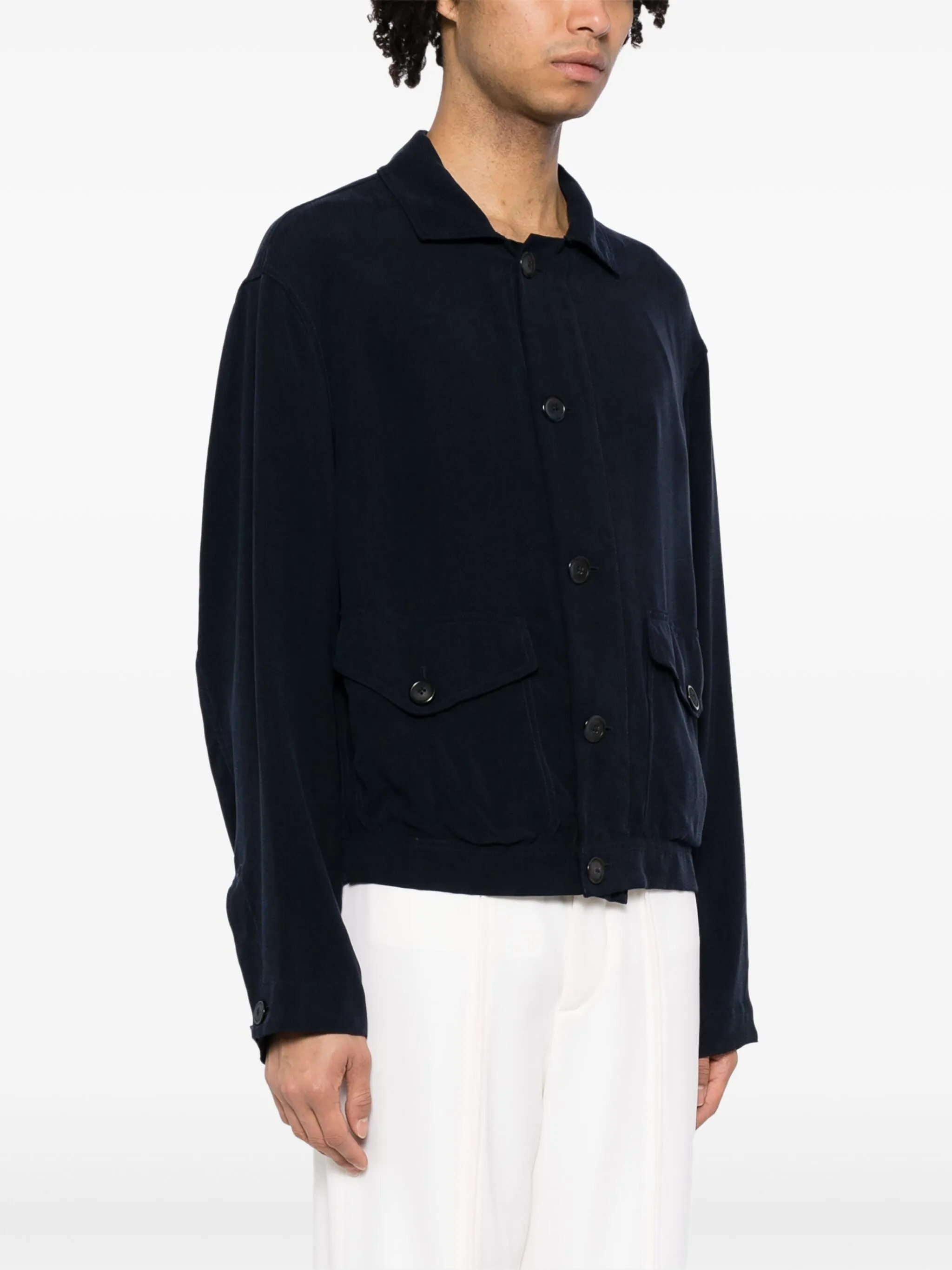 Spread-Collar Shirt Jacket