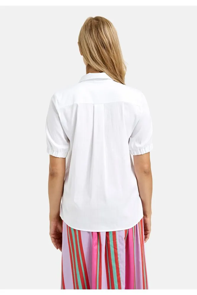 SS25 Milano White Short Sleeve Blouse