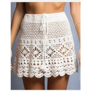 Summer crochet beach mini skirt