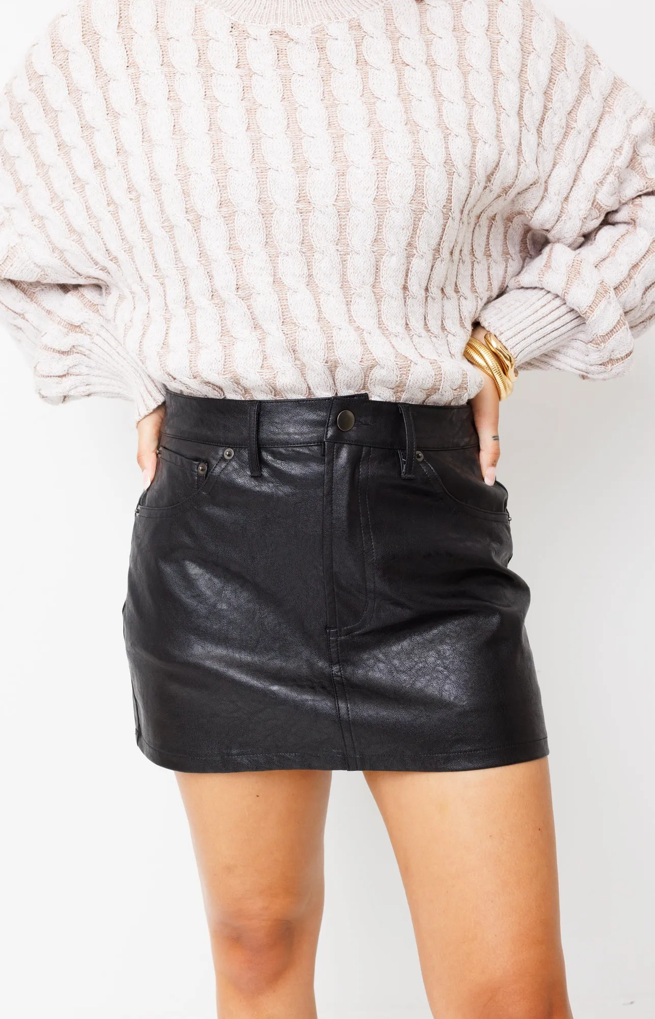 Take Control Mini Skirt, BLACK