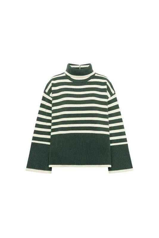 Turtleneck Striped Sweater