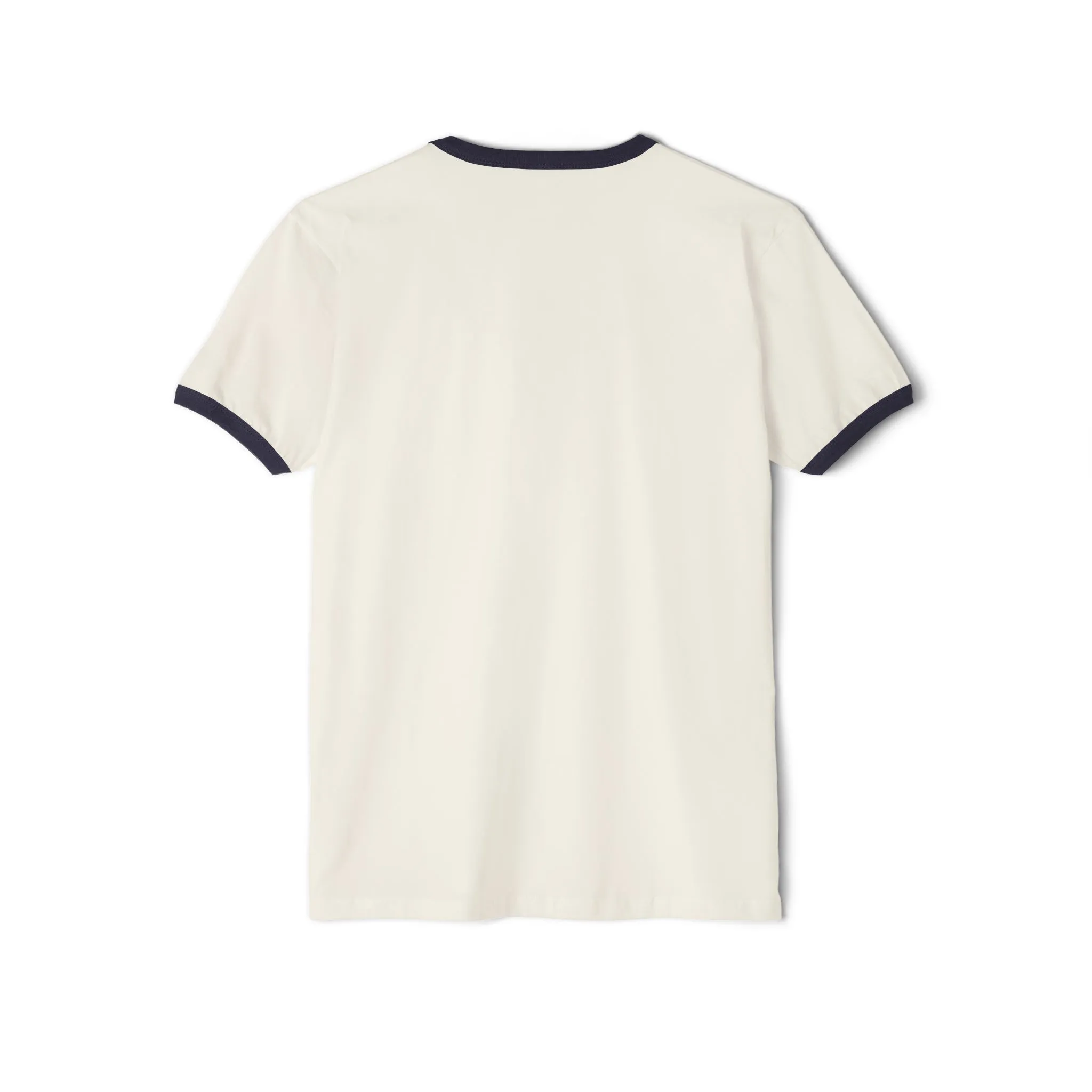 USA Collection - Unisex Cotton Ringer T-Shirt - Logo Front Plain Back
