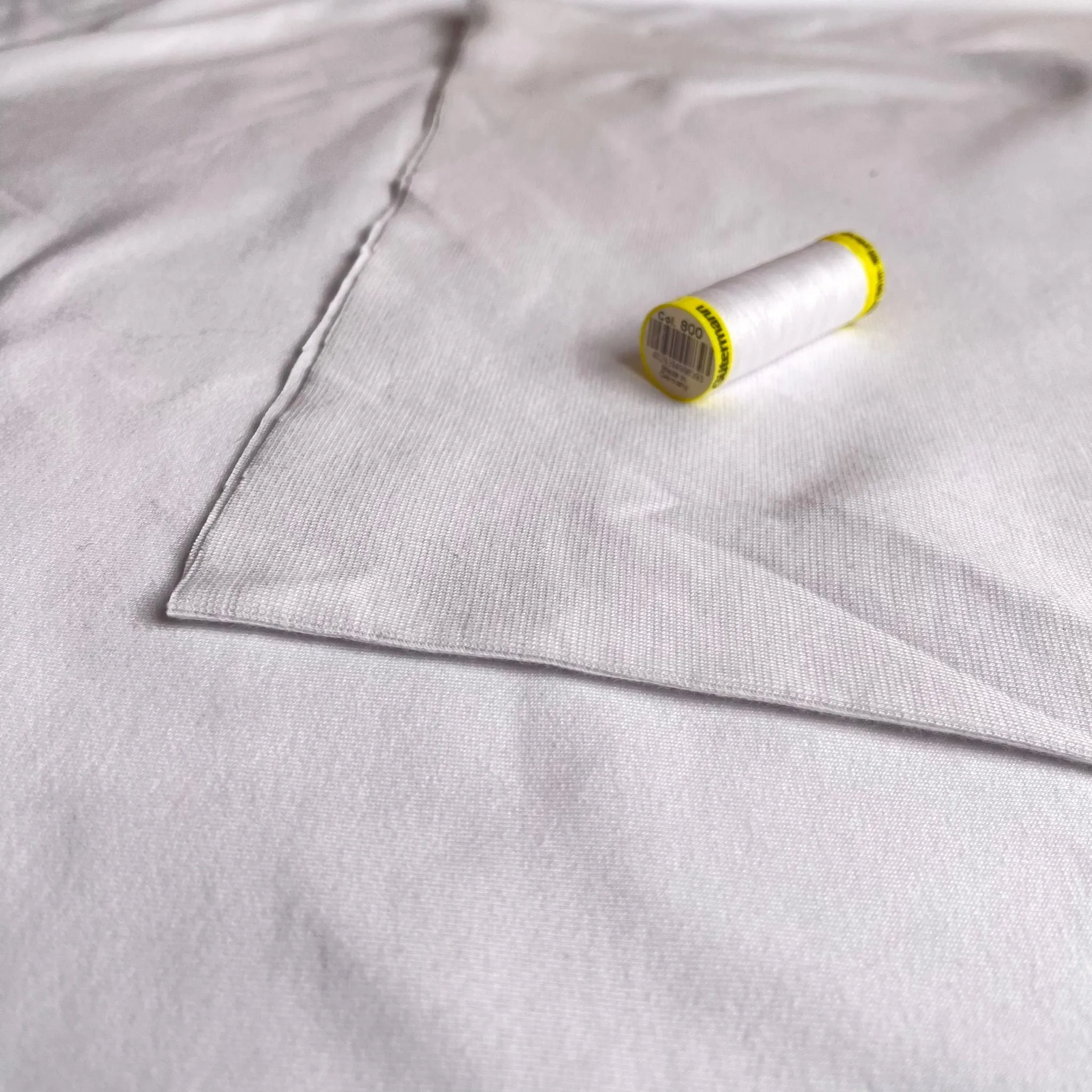 White Organic Tubular Cuff Ribbing