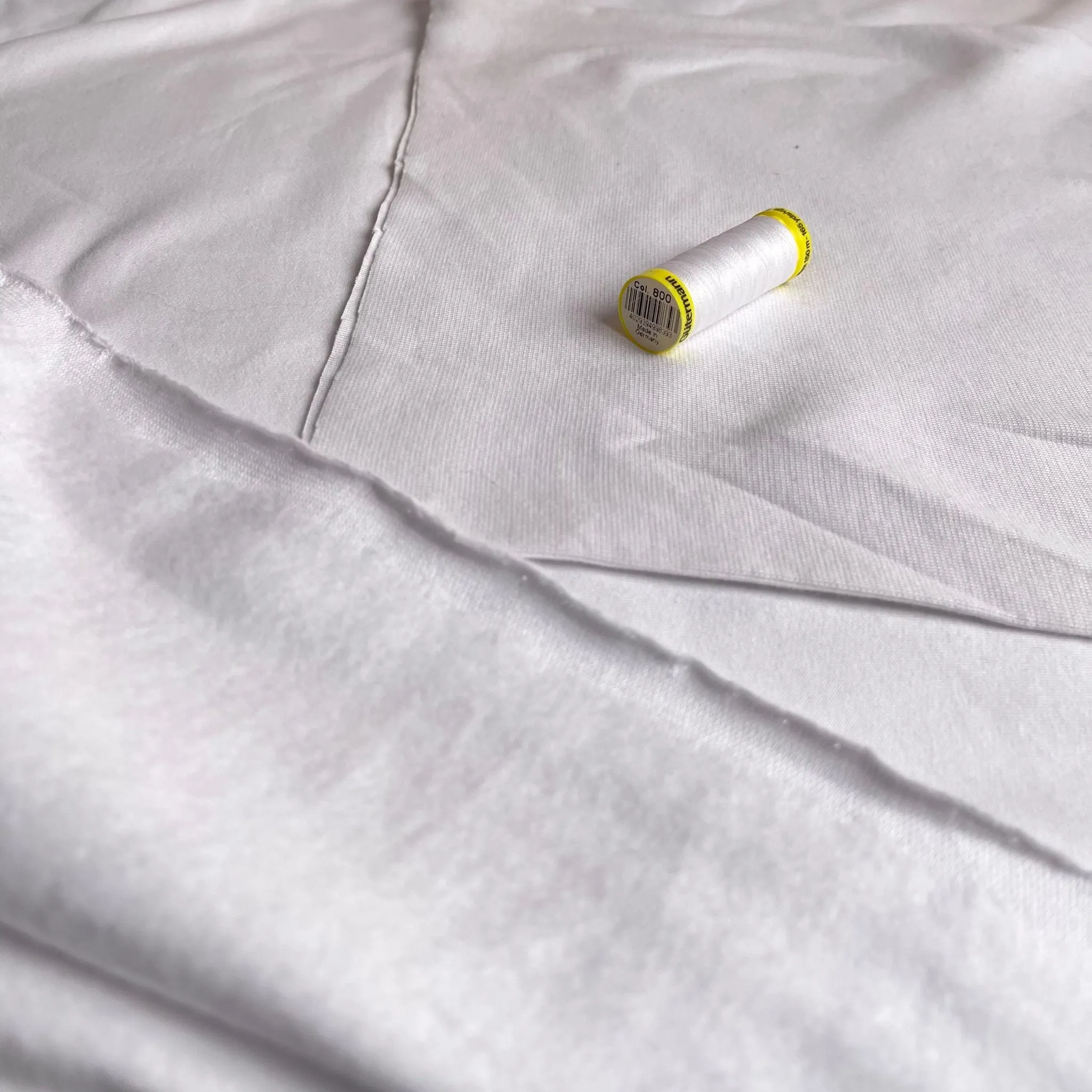 White Organic Tubular Cuff Ribbing