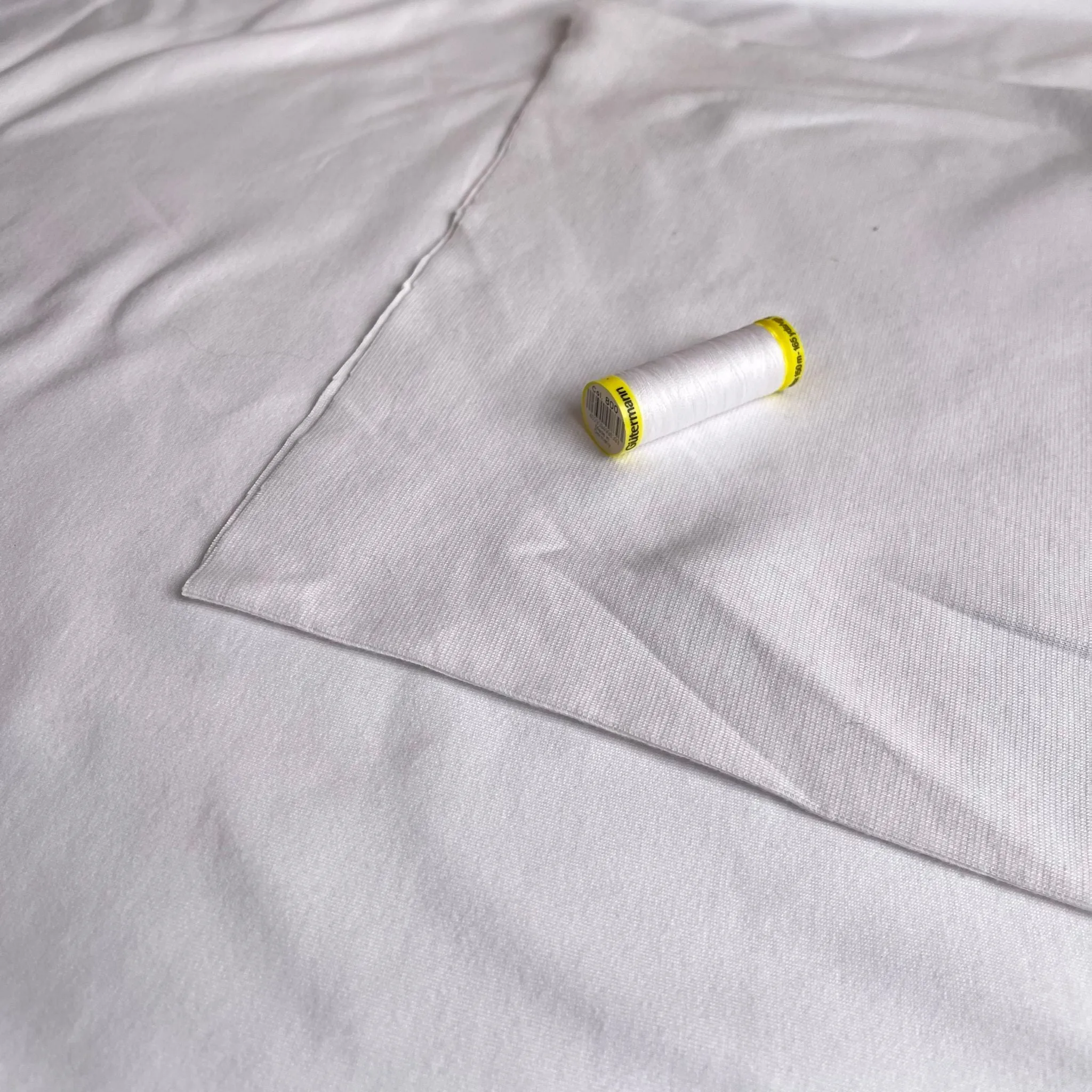 White Organic Tubular Cuff Ribbing