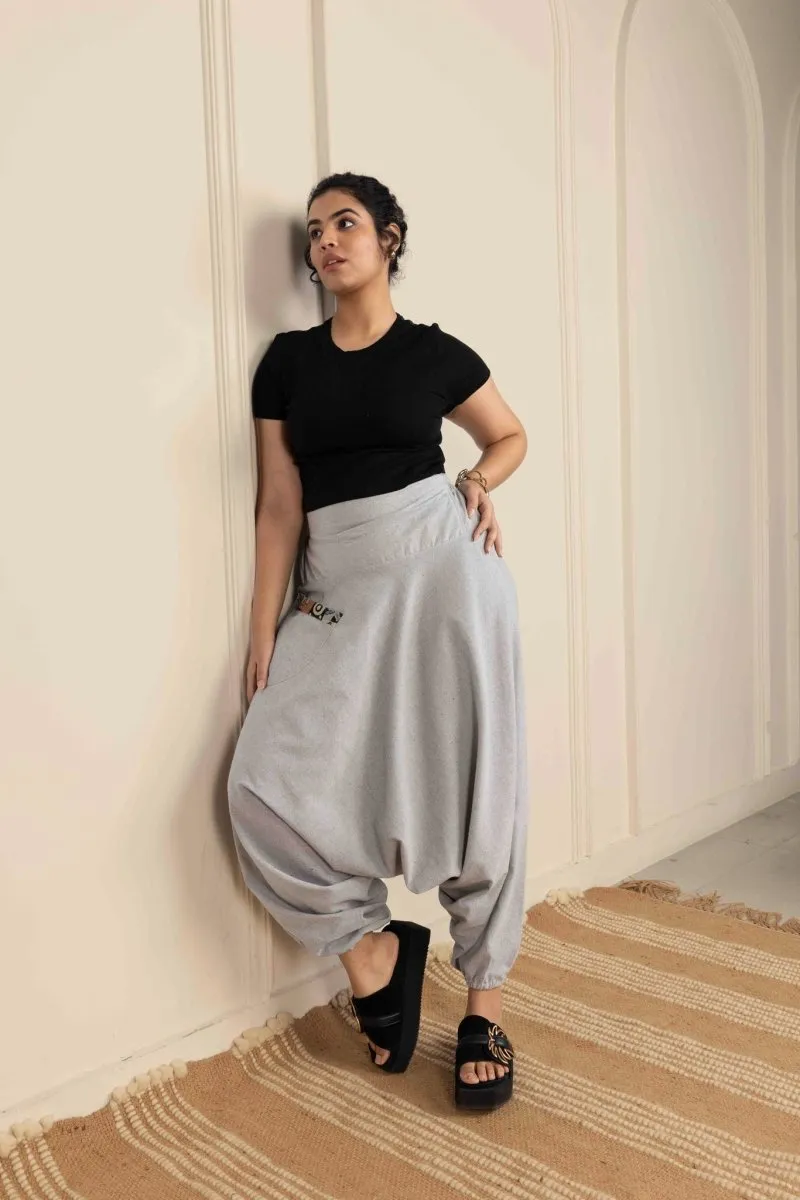 Women's Aladdin Harem Pants | Melange Grey