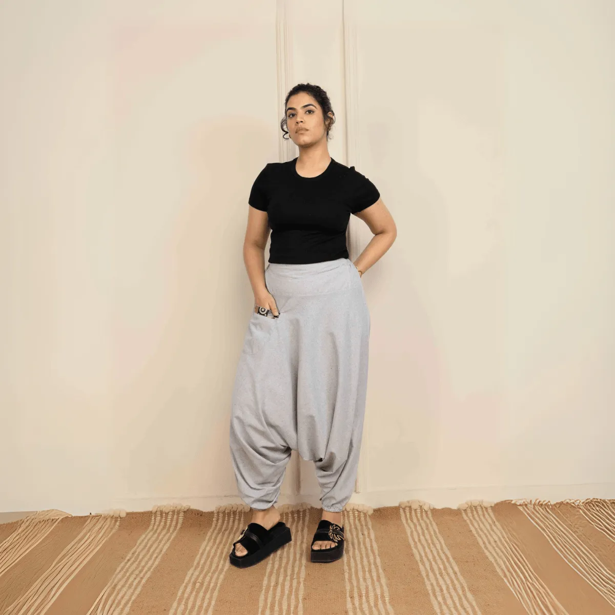 Women's Aladdin Harem Pants | Melange Grey