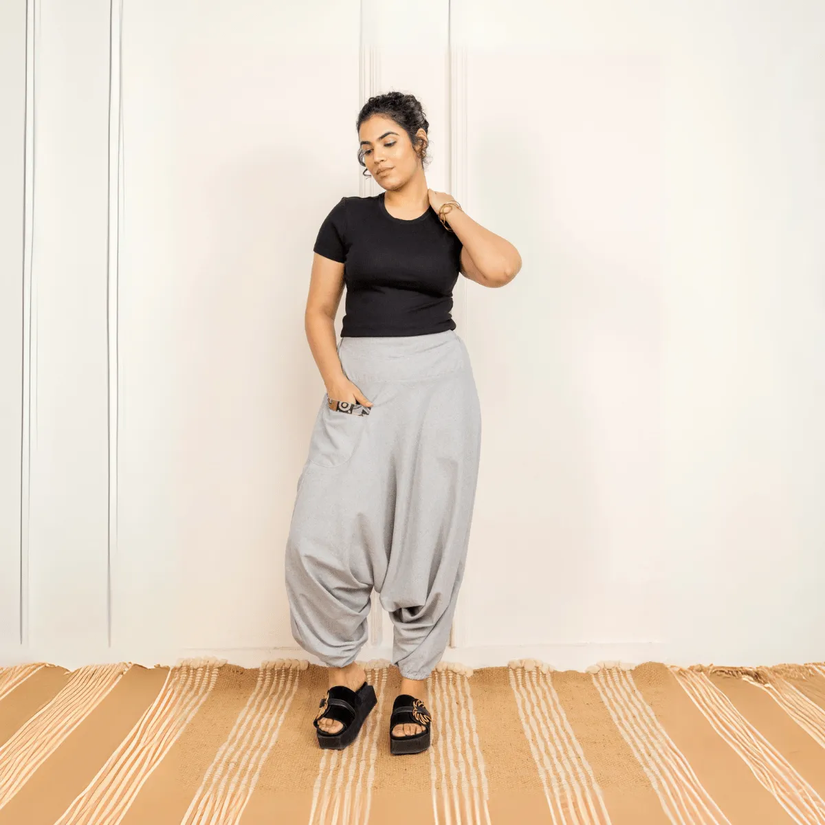 Women's Aladdin Harem Pants | Melange Grey