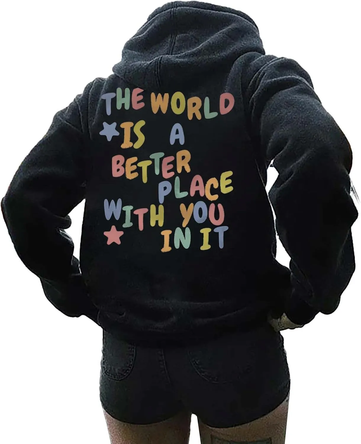Women's Drawstring Zip Up Cute Hoodies Women's Solid Color Plush And Thick Raglan Sleeves Long Sleeved Hooded