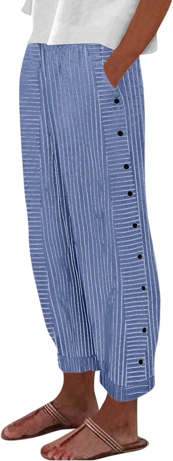 Womens Pants, WomenS Linen Casual Pants Straight Leg Peasant Trendy 2025 Teacher