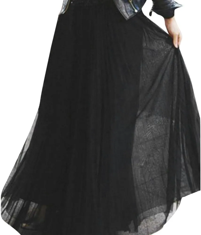 Women's Sexy Party Chiffion High Waist Lace-up Hip Long Skirt Dot Skirt
